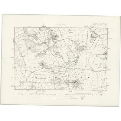 1886 Map of Devonshire LX.NW, 1889 Print