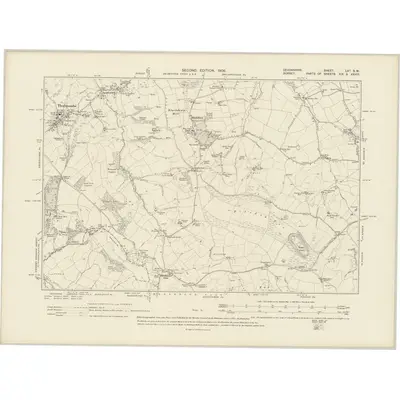 1903 Map of Devonshire LXa.SW, 1906 Print
