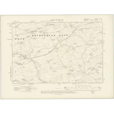 1905 Map of Devonshire LXI.NE, 1907 Print