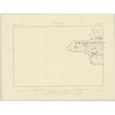 1883 Map of Devonshire LXI.NW, 1884 Print