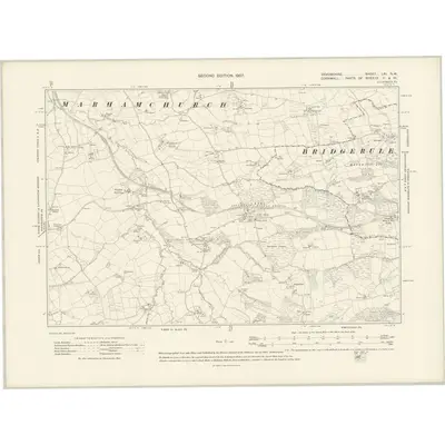 1903 Map of Devonshire LXI.NW, 1907 Print