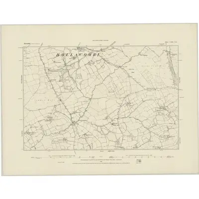 1883 Map of Devonshire LXII.NE, 1884 Print