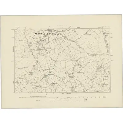 1905 Map of Devonshire LXII.NE, 1907 Print