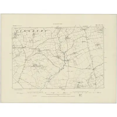 1883 Map of Devonshire LXII.NW, 1884 Print