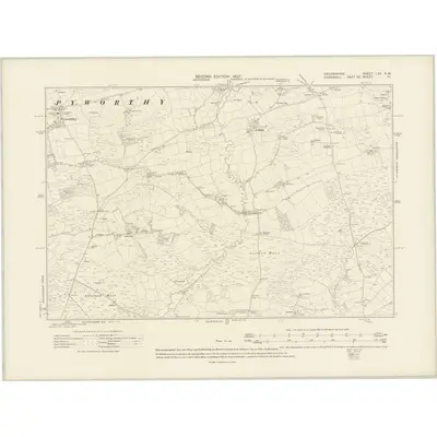 1905 Map of Devonshire LXII.NW, 1907 Print