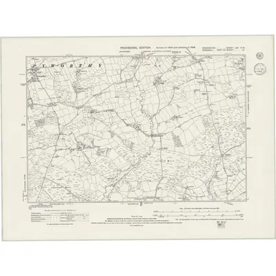 1938 Map of Devonshire LXII.NW, 1943 Print
