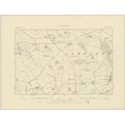 1883 Map of Devonshire LXII.SE, 1884 Print