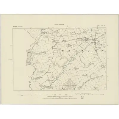 1883 Map of Devonshire LXII.SW, 1884 Print