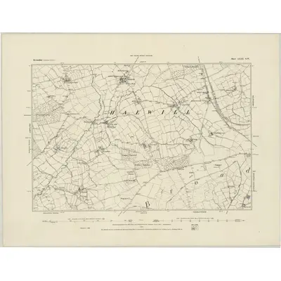 1883 Map of Devonshire LXIII.SW, 1884 Print