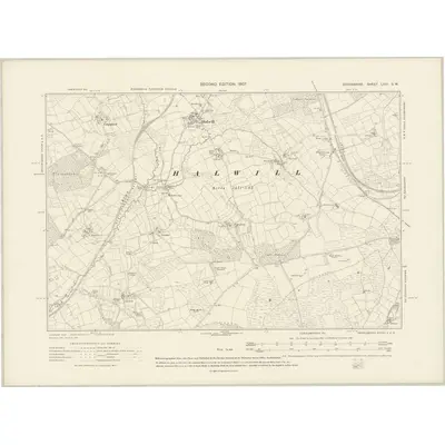 1905 Map of Devonshire LXIII.SW, 1907 Print