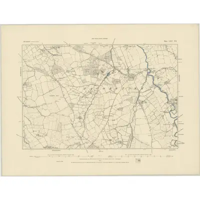 1884 Map of Devonshire LXIV.NE, 1885 Print
