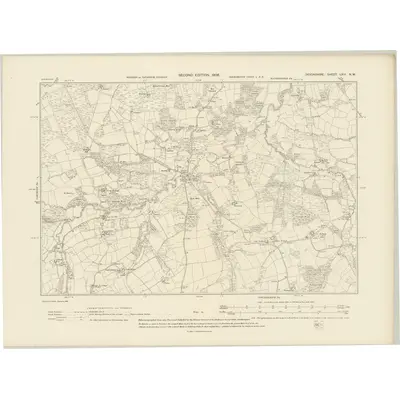 1905 Map of Devonshire LXIV.NW, 1906 Print
