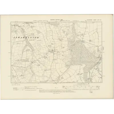 1904 Map of Devonshire LXIV.SE, 1906 Print