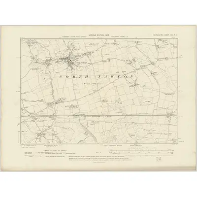 1904 Map of Devonshire LXV.NE, 1906 Print