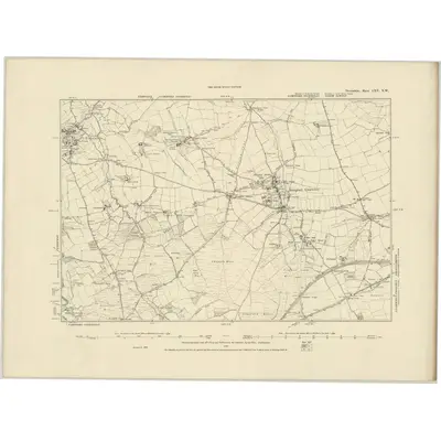 1886 Map of Devonshire LXV.NW, 1887 Print
