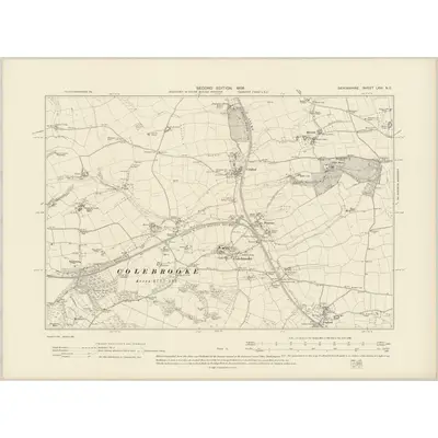1904 Map of Devonshire LXVI.NE, 1906 Print