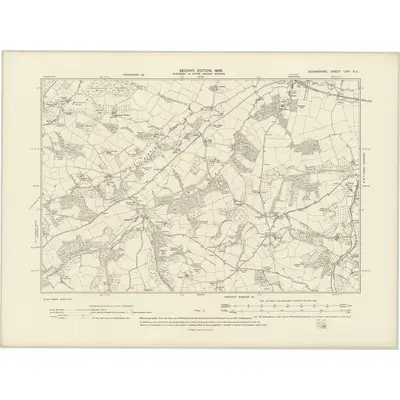1904 Map of Devonshire LXVI.SE, 1906 Print