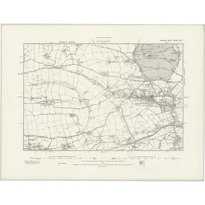 1886 Map of Devonshire LXVII.NW, 1889 Print