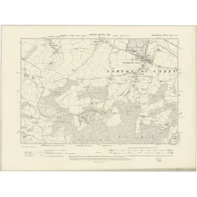 1904 Map of Devonshire LXVII.SE, 1906 Print