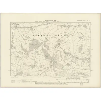1904 Map of Devonshire LXVII.SW, 1906 Print
