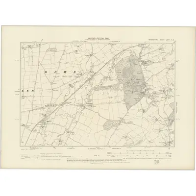 1904 Map of Devonshire LXVIII.NE, 1906 Print