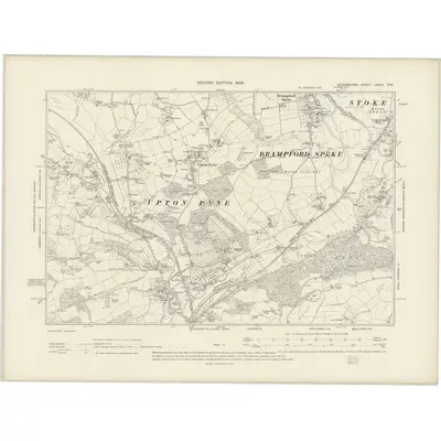 1903 Map of Devonshire LXVIII.SW, 1906 Print