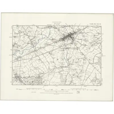 1887 Map of Devonshire LXX.NE, 1888 Print