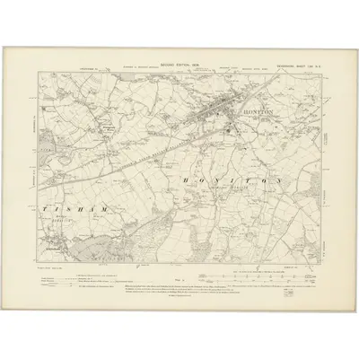 1903 Map of Devonshire LXX.NE, 1906 Print