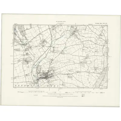 1887 Map of Devonshire LXX.SW, 1888 Print