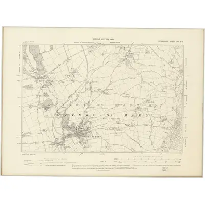 1903 Map of Devonshire LXX.SW, 1906 Print