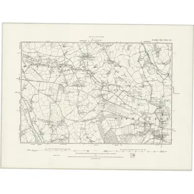 1887 Map of Devonshire LXXI.NE, 1889 Print