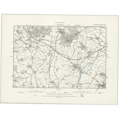 1887 Map of Devonshire LXXI.SE, 1889 Print