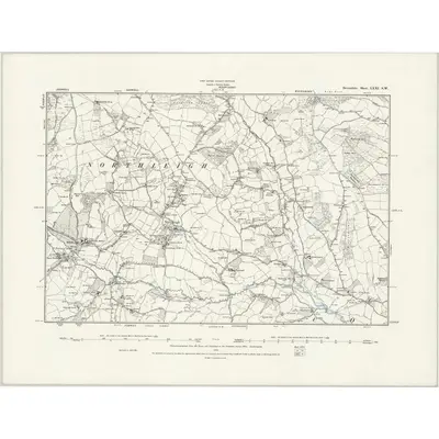 1887 Map of Devonshire LXXI.SW, 1888 Print