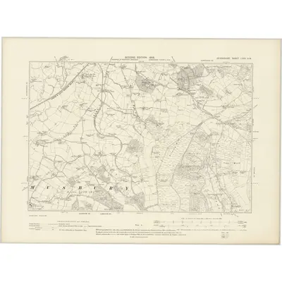 1903 Map of Devonshire LXXII.SW, 1906 Print