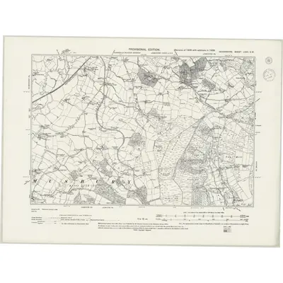 1938 Map of Devonshire LXXII.SW, 1944 Print