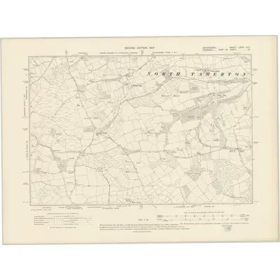 1905 Map of Devonshire LXXIII.NE, 1907 Print