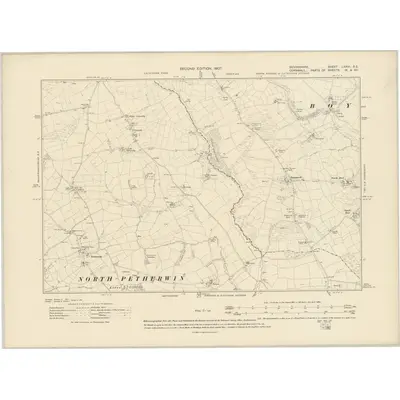 1905 Map of Devonshire LXXIII.SE, 1907 Print