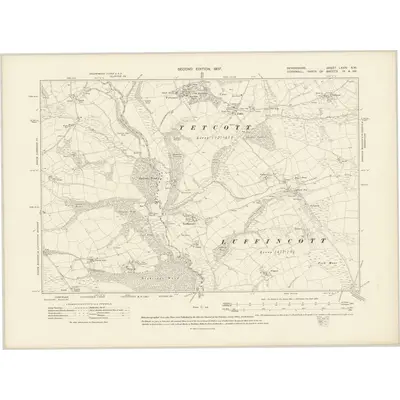 1905 Map of Devonshire LXXIV.NW, 1907 Print