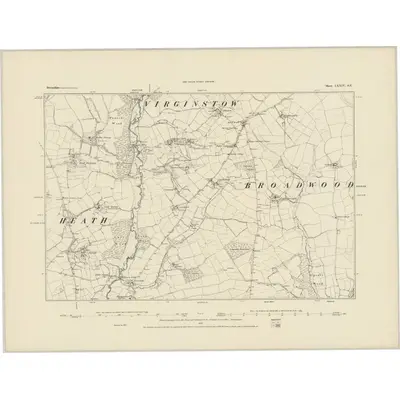 1883 Map of Devonshire LXXIV.SE, 1884 Print