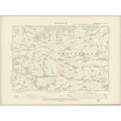 1904 Map of Devonshire LXXIX.NE, 1906 Print