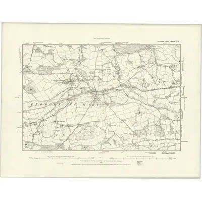 1886 Map of Devonshire LXXIX.NW, 1888 Print