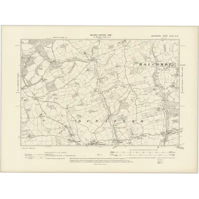 1904 Map of Devonshire LXXIX.SW, 1906 Print