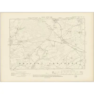 1905 Map of Devonshire LXXV.NE, 1907 Print