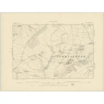 1883 Map of Devonshire LXXV.NW, 1884 Print