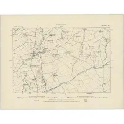 1883 Map of Devonshire LXXV.SE, 1884 Print