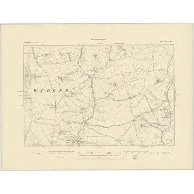 1883 Map of Devonshire LXXV.SW, 1884 Print
