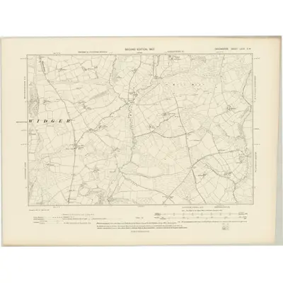1905 Map of Devonshire LXXV.SW, 1907 Print