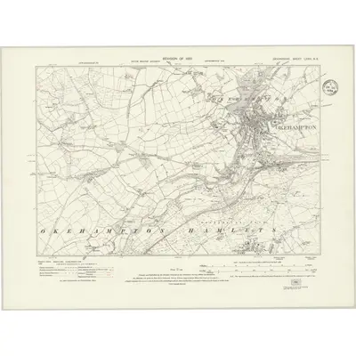 1932 Map of Devonshire LXXVI.NE, 1934 Print