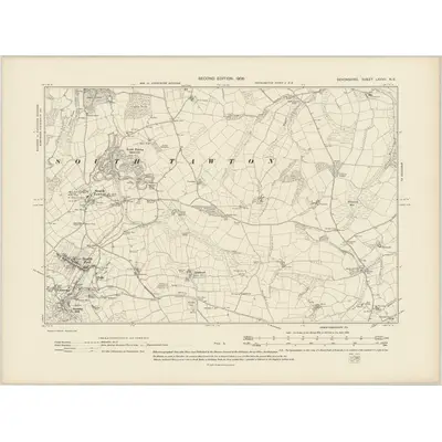 1904 Map of Devonshire LXXVII.NE, 1906 Print