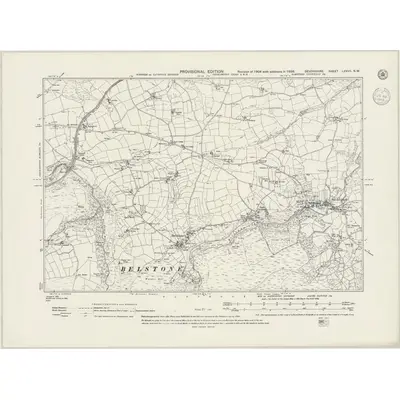 1938 Map of Devonshire LXXVII.NW, 1943 Print